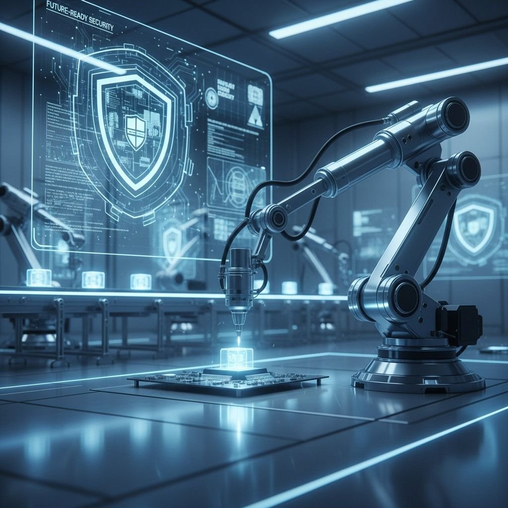 Tecnologia robotica e sistemi digitali in un ambiente industriale connesso